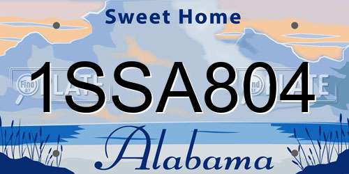 1SSA804 Alabama License Plate