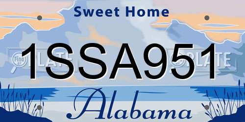 1SSA951 Alabama License Plate