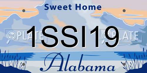 1SSI19 Alabama License Plate