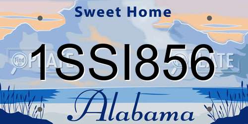 1SSI856 Alabama License Plate