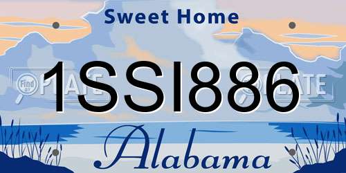 1SSI886 Alabama License Plate
