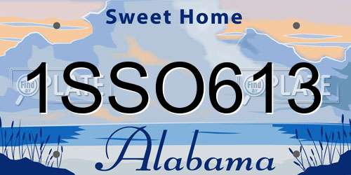 1SSO613 Alabama License Plate