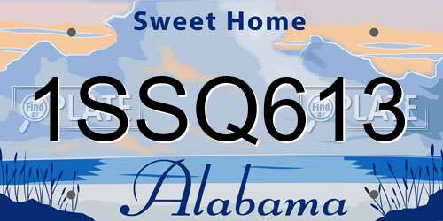 1SSQ613 Alabama License Plate