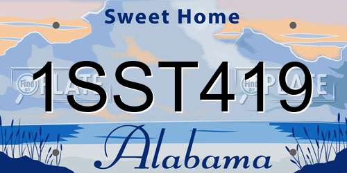 1SST419 Alabama License Plate