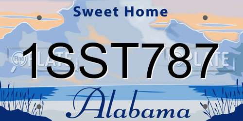 1SST787 Alabama License Plate