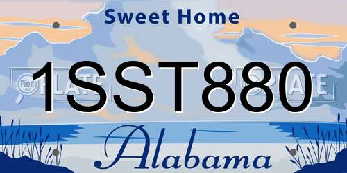 1SST880 Alabama License Plate