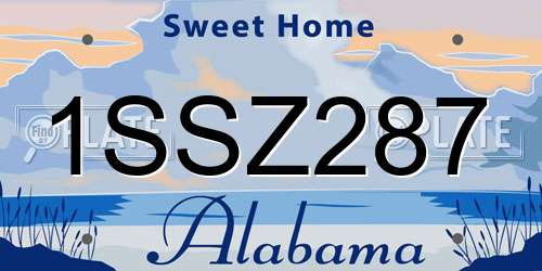 1SSZ287 Alabama License Plate