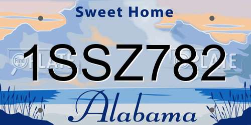 1SSZ782 Alabama License Plate