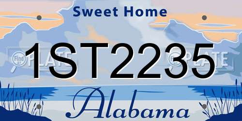 1ST2235 Alabama License Plate