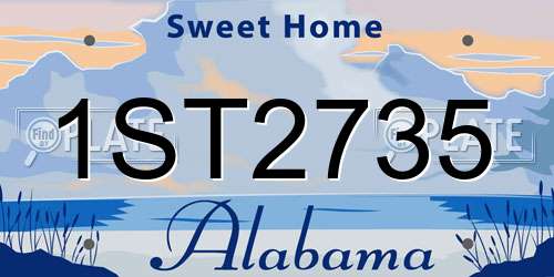 1ST2735 Alabama License Plate