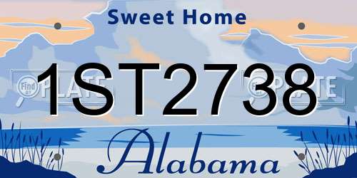 1ST2738 Alabama License Plate