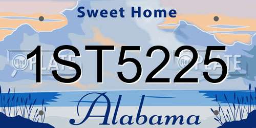 1ST5225 Alabama License Plate