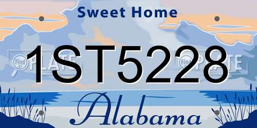 1ST5228 Alabama License Plate