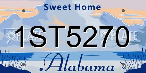 1ST5270 Alabama License Plate