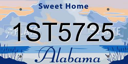 1ST5725 Alabama License Plate