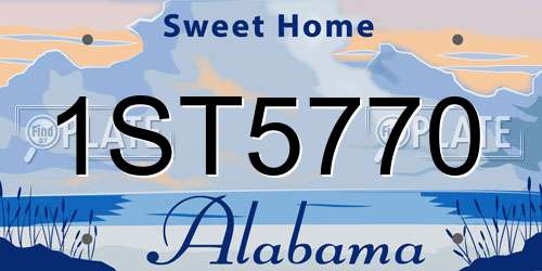1ST5770 Alabama License Plate