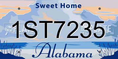 1ST7235 Alabama License Plate