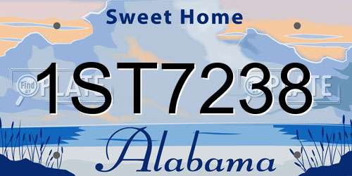 1ST7238 Alabama License Plate
