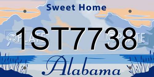 1ST7738 Alabama License Plate