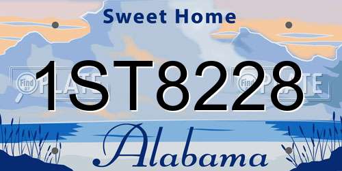 1ST8228 Alabama License Plate