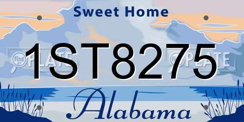 1ST8275 Alabama License Plate