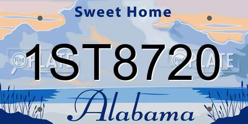 1ST8720 Alabama License Plate