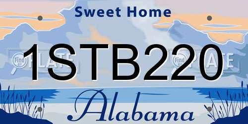 1STB220 Alabama License Plate