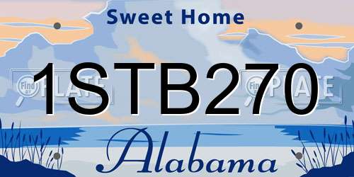 1STB270 Alabama License Plate