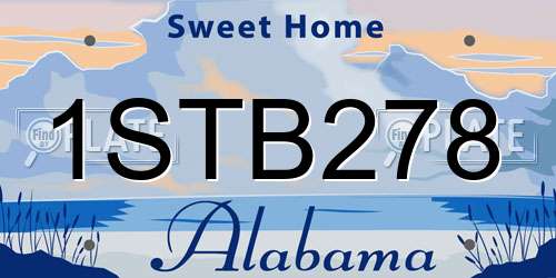 1STB278 Alabama License Plate