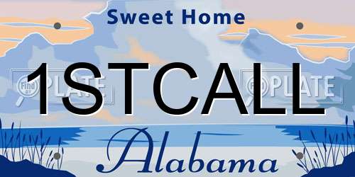 1STCALL Alabama License Plate