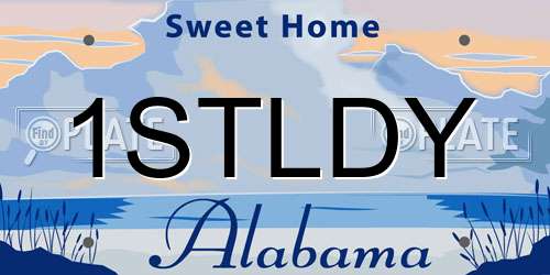 1STLDY Alabama License Plate
