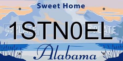 1STN0EL Alabama License Plate