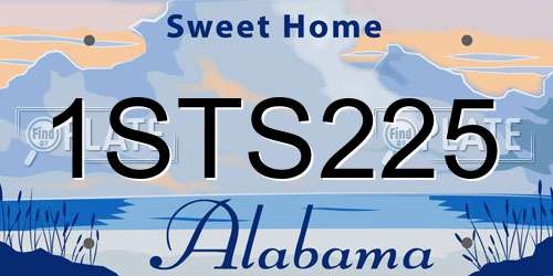 1STS225 Alabama License Plate