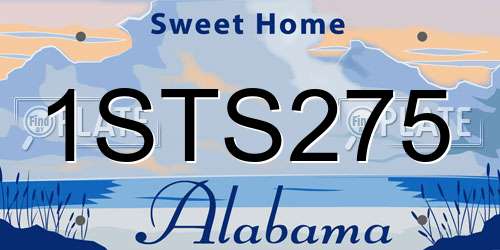 1STS275 Alabama License Plate