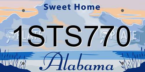 1STS770 Alabama License Plate