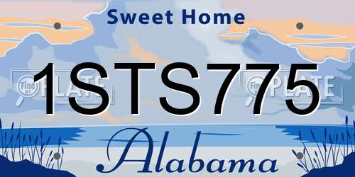 1STS775 Alabama License Plate