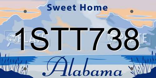 1STT738 Alabama License Plate
