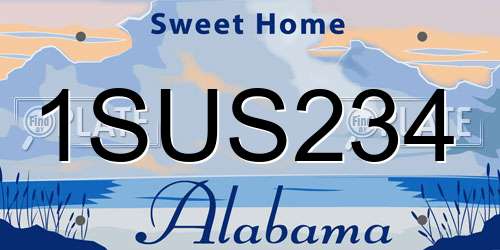 1SUS234 Alabama License Plate