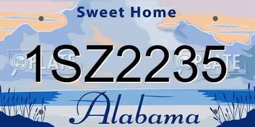 1SZ2235 Alabama License Plate