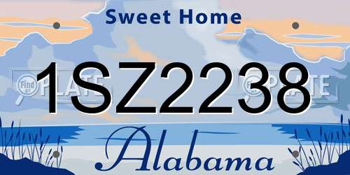 1SZ2238 Alabama License Plate