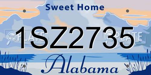 1SZ2735 Alabama License Plate