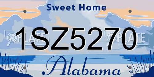 1SZ5270 Alabama License Plate