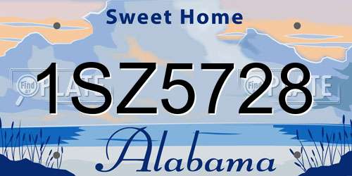 1SZ5728 Alabama License Plate