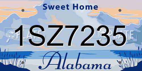 1SZ7235 Alabama License Plate