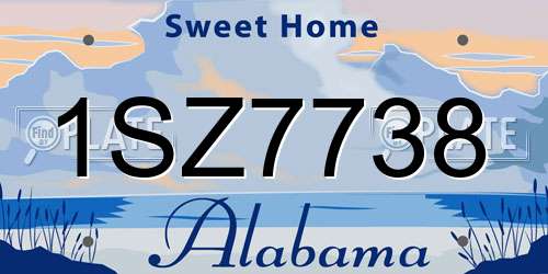 1SZ7738 Alabama License Plate