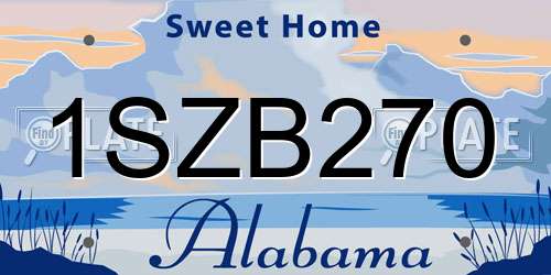 1SZB270 Alabama License Plate