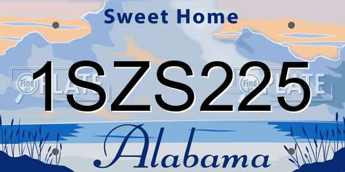 1SZS225 Alabama License Plate