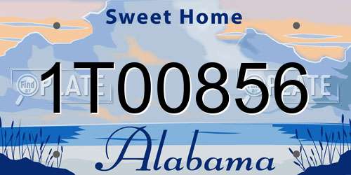1T00856 Alabama License Plate