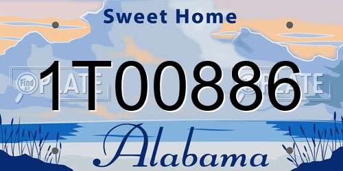 1T00886 Alabama License Plate