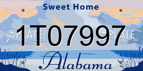 1T07997 Alabama License Plate
